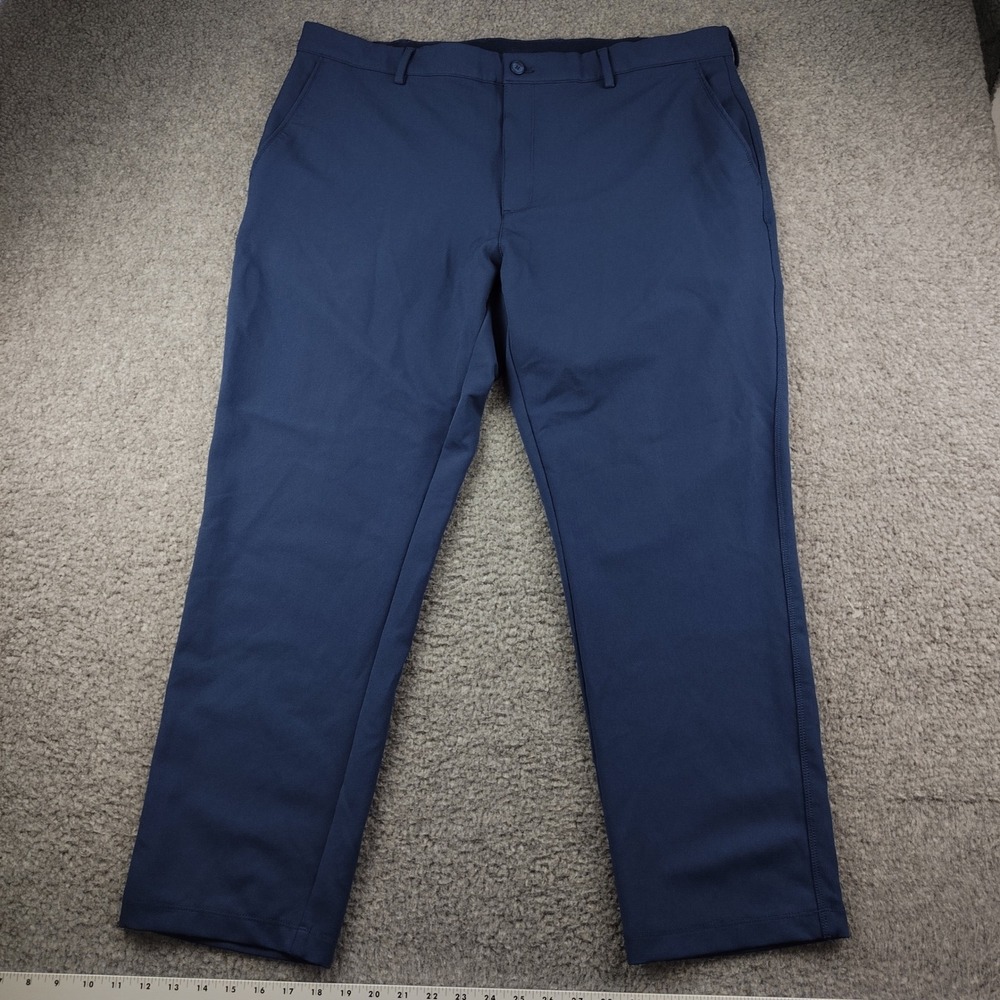 Greg Norman Golf Pants Mens 40x30 Navy Blue Shark Logo Performance Stretch EUC
